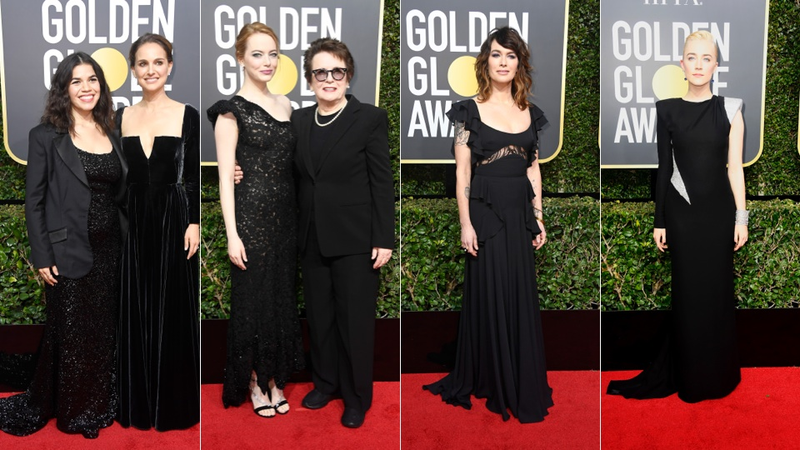 Illustration for article titled Every Look From the Golden Globes Red Carpet, Brought to You by Sexual Harassment and the Color Black